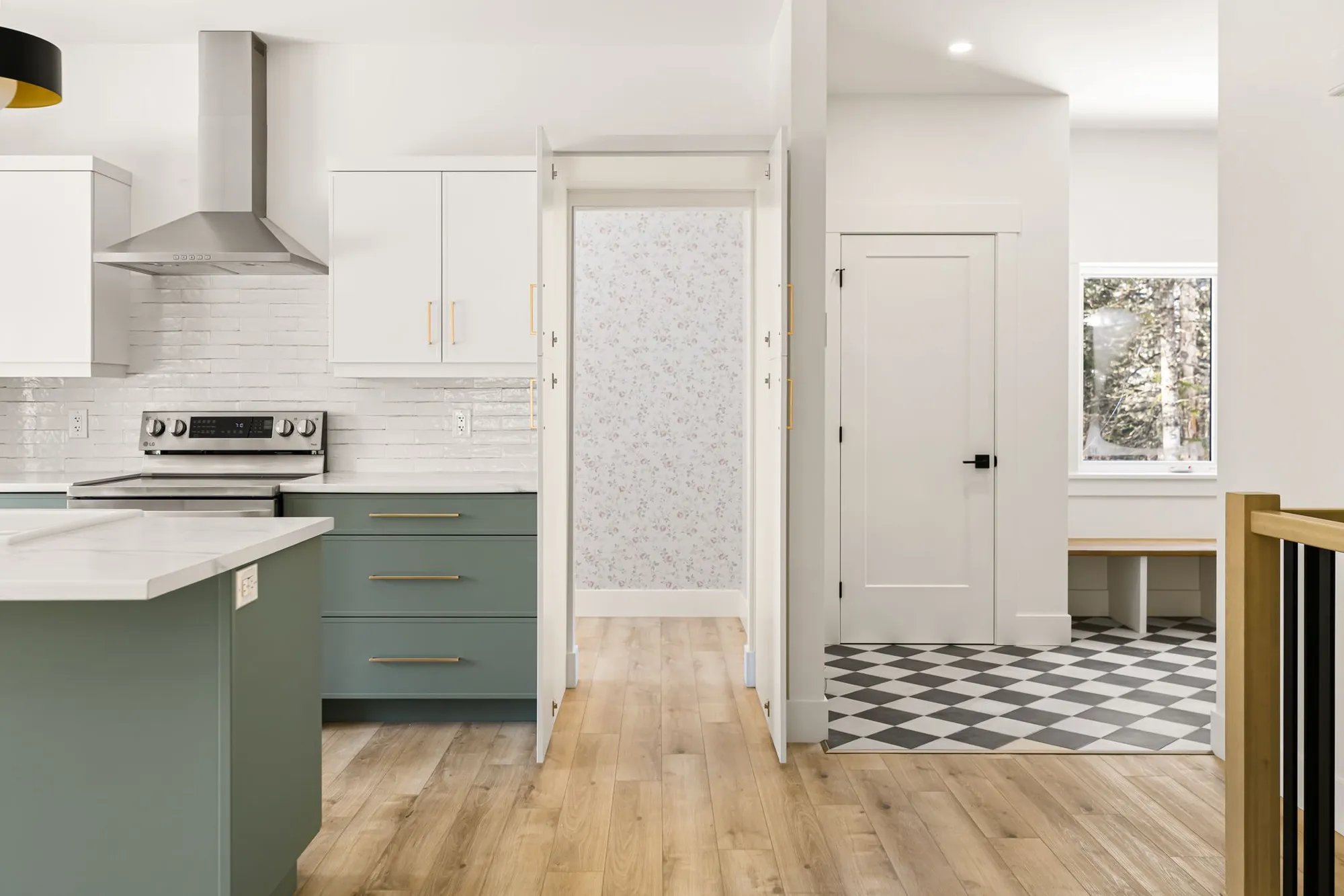 Hidden pantry through the cabinetry
