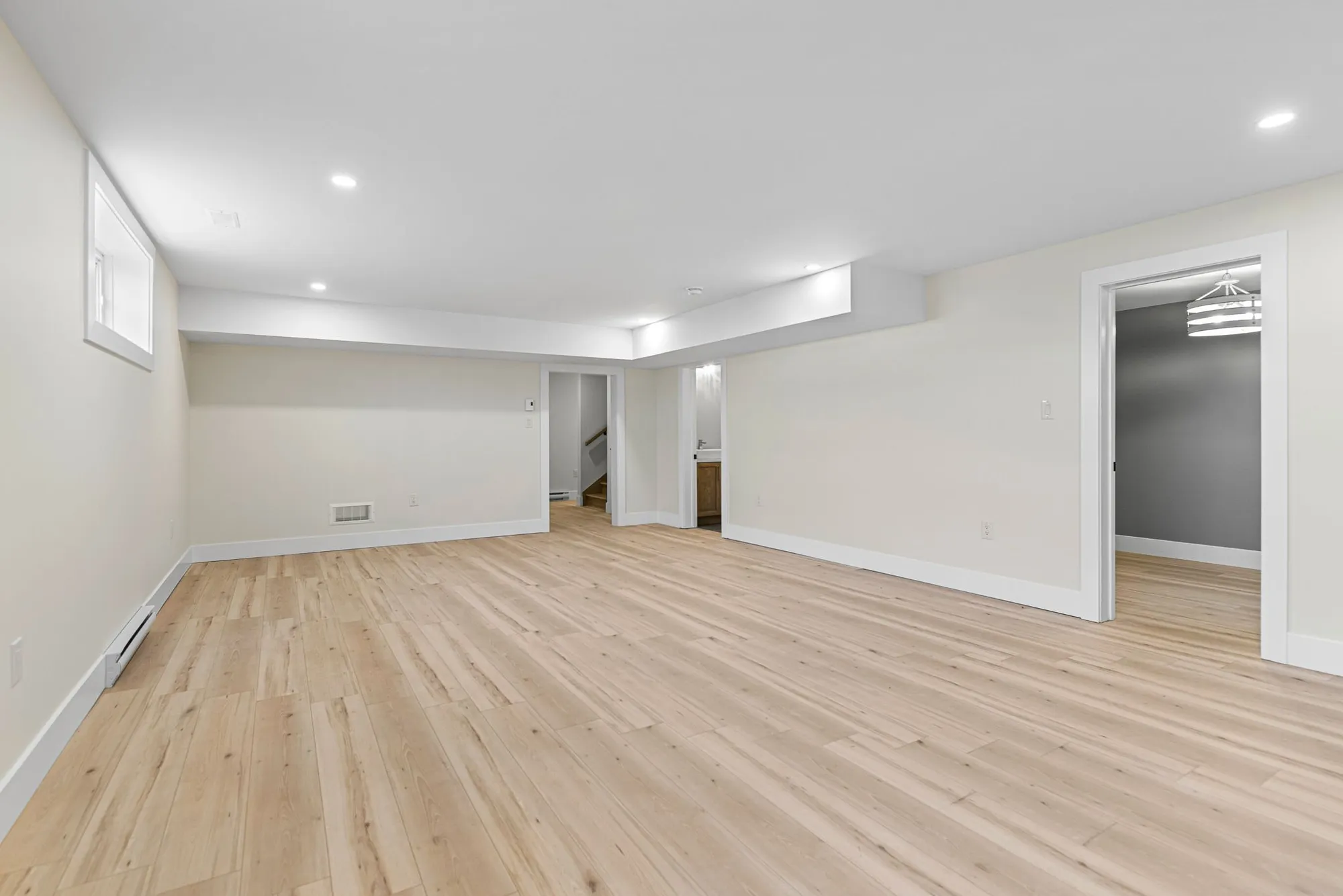 Basement was fully finished for the developer on this project, adding extra living space and bedroom to the home.